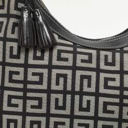 Givenchy Grey/Black Monogram Canvas and Leather Hobo