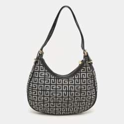 Givenchy Grey/Black Monogram Canvas and Leather Hobo
