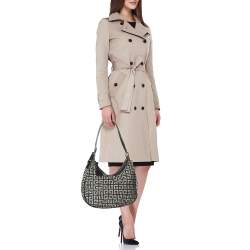 Givenchy Grey/Black Monogram Canvas and Leather Hobo