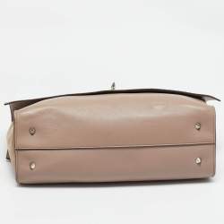Givenchy Brown/Taupe Croc Embossed Leather and Suede Shark Lock Top Handle Bag