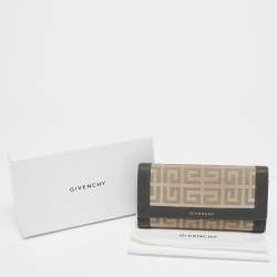 Givenchy Beige/Grey Monogram Canvas and Leather Continental Wallet