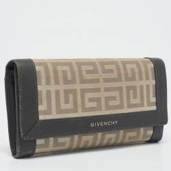 Givenchy Beige/Grey Monogram Canvas and Leather Continental Wallet