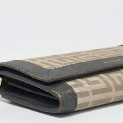 Givenchy Beige/Grey Monogram Canvas and Leather Continental Wallet