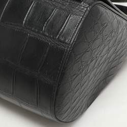 مملوكة مسبقًا Givenchy Black Croc Embossed Leather Pandora Shoulder Bag