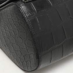 مملوكة مسبقًا Givenchy Black Croc Embossed Leather Pandora Shoulder Bag