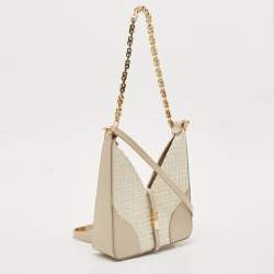 Givenchy Beige Monogram Canvas and Leather Small Cut Out Chain Bag 