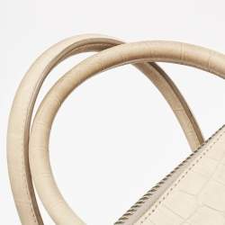 Givenchy Light Beige Croc Embossed Suede Medium Antigona Satchel