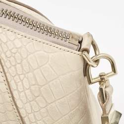 Givenchy Light Beige Croc Embossed Suede Medium Antigona Satchel
