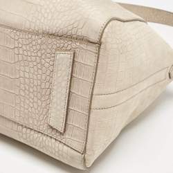 Givenchy Light Beige Croc Embossed Suede Medium Antigona Satchel