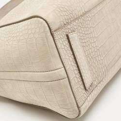 Givenchy Light Beige Croc Embossed Suede Medium Antigona Satchel