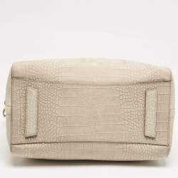 Givenchy Light Beige Croc Embossed Suede Medium Antigona Satchel