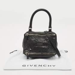 Givenchy Black Crinkled Leather Small Pandora Shoulder Bag