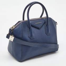 Givenchy Navy Blue Leather Small Antigona Satchel