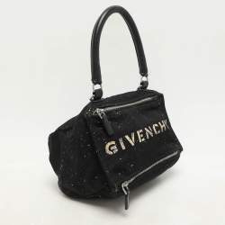 Givenchy Black/Cream Nylon and Leather Small Pandora Shoulder Bag
