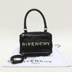 Givenchy Black/Cream Nylon and Leather Small Pandora Shoulder Bag