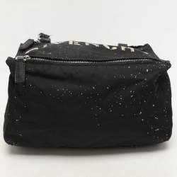 Givenchy Black/Cream Nylon and Leather Small Pandora Shoulder Bag