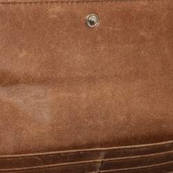 Givenchy Brown Nubuck Leather Flap Continental Wallet