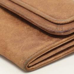 Givenchy Brown Nubuck Leather Flap Continental Wallet