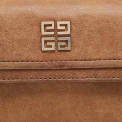 Givenchy Brown Nubuck Leather Flap Continental Wallet