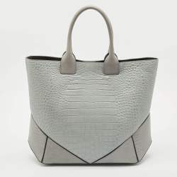 Givenchy Grey Croc and Lizard Embossed Leather Medium Easy Tote