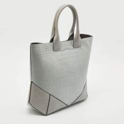 Givenchy Grey Croc and Lizard Embossed Leather Medium Easy Tote