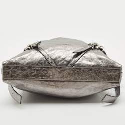 Pre Owned Givenchy Metallic Grey Leather Medium Corset Voyou Shoulder Bag