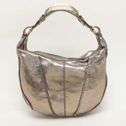 Givenchy Gold Crinkled Leather Hobo