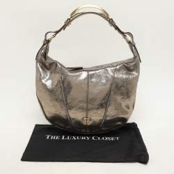 Givenchy Gold Crinkled Leather Hobo