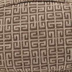 Givenchy Beige/Dark Brown Logo Jacquard Fabric Hobo