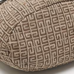 Givenchy Beige/Dark Brown Logo Jacquard Fabric Hobo