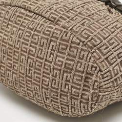 Givenchy Beige/Dark Brown Logo Jacquard Fabric Hobo
