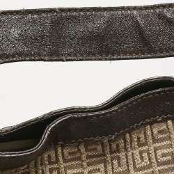 Givenchy Beige/Dark Brown Logo Jacquard Fabric Hobo