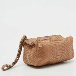 Givenchy Beige Python Leather Pandora Wristlet Clutch