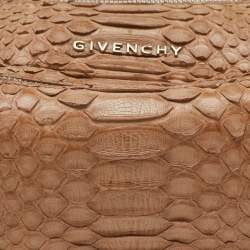 Givenchy Beige Python Leather Pandora Wristlet Clutch