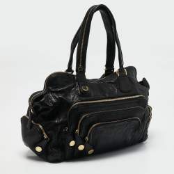 Givenchy Black Leather Multi Zip Satchel