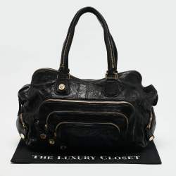 Givenchy Black Leather Multi Zip Satchel