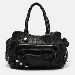 Givenchy Black Leather Multi Zip Satchel