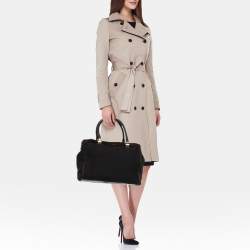 Givenchy Black/Dark Brown Signature Canvas and Leather Double Zip Tote