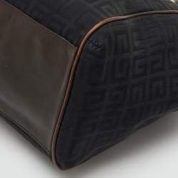 Givenchy Black/Dark Brown Signature Canvas and Leather Double Zip Tote