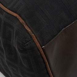 Givenchy Black/Dark Brown Signature Canvas and Leather Double Zip Tote