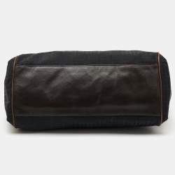 Givenchy Black/Dark Brown Signature Canvas and Leather Double Zip Tote