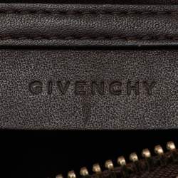 Givenchy Black/Dark Brown Signature Canvas and Leather Double Zip Tote