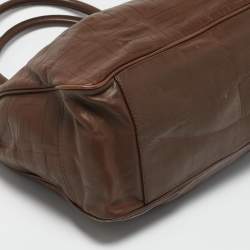 Givenchy Dark Brown Monogram Embossed Leather Pleated Tote