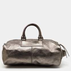 Givenchy Metallic Dark Grey Leather Zip Duffle Bag