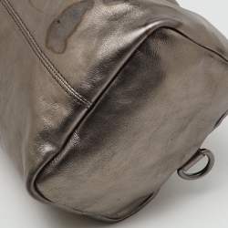 Givenchy Metallic Dark Grey Leather Zip Duffle Bag