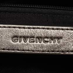 Givenchy Metallic Dark Grey Leather Zip Duffle Bag