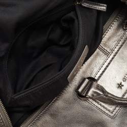 Givenchy Metallic Dark Grey Leather Zip Duffle Bag
