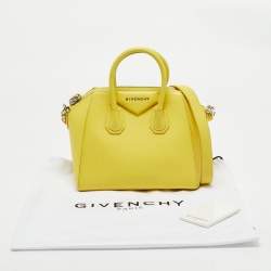 Pre Owned Givenchy Yellow Leather Mini Antigona Satchel