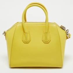 Pre Owned Givenchy Yellow Leather Mini Antigona Satchel