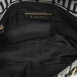 Pre Owned حقيبة كتف جيفنشي قماش وتوقيع جلد أسود/رمادي